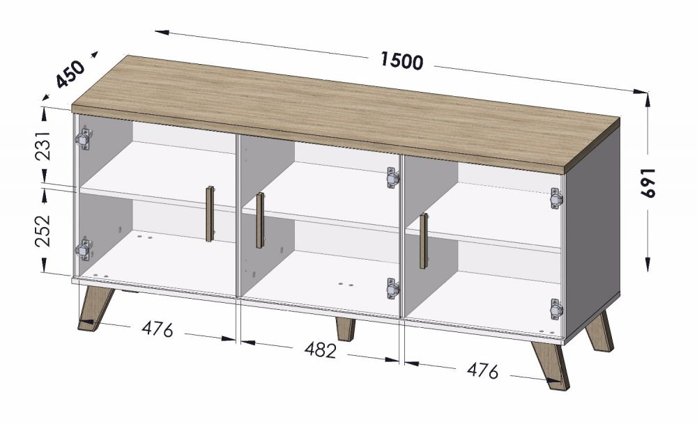 Artcam TV stolek LOTTA 3D | 150cm