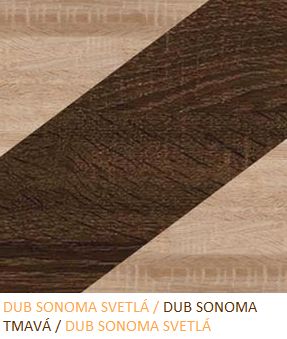 ArtCross Komoda NOTTI | 02 Barva: Dub sonoma světlá / dub sonoma tmavá / dub sonoma světlá