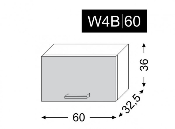 ArtExt Kuchyňská skříňka horní, W4B / 60 Aventos Amaro Barva korpusu: Lava