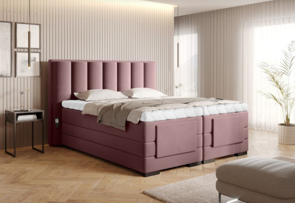 Artelta Manželská postel VEROS Boxspring | elektrická polohovatelná 180 x 200 cm Barva: Velvet Mat 24