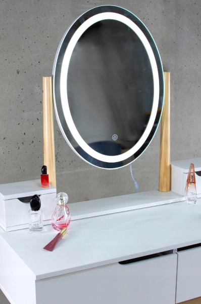 ArtJum Toaletní stolek WERRY 2 s oválným LED zrcadlem