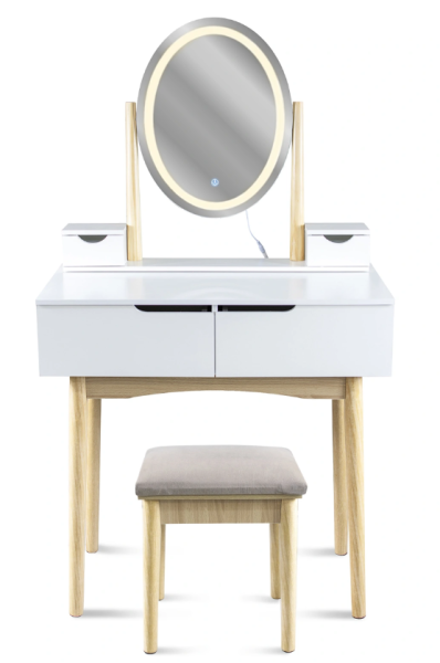 ArtJum Toaletní stolek WERRY 2 s oválným LED zrcadlem