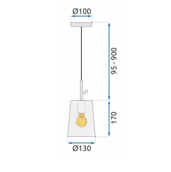 ArtPodlas Visící černá lampa | APP1034-1CP