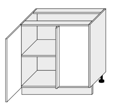 ArtExt Spodní kuchyňská skříňka Napoli D13U 90 POVRCHOVÁ ÚPRAVA DVÍŘEK: MAT, BAREVNÉ PROVEDENÍ KORPUSU: BÍLÁ