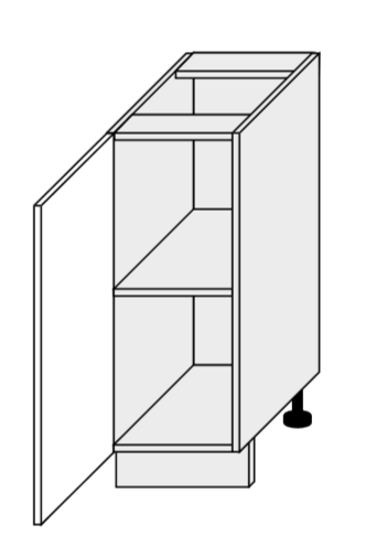 ArtExt Spodní kuchyňská skříňka Napoli D1D / 30 POVRCHOVÁ ÚPRAVA DVÍŘEK: MAT, BAREVNÉ PROVEDENÍ KORPUSU: BÍLÁ