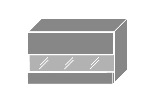 FLOSSIE, skříňka horní prosklená W4bs 60 LAM, korpus: bílý, barva: sonoma