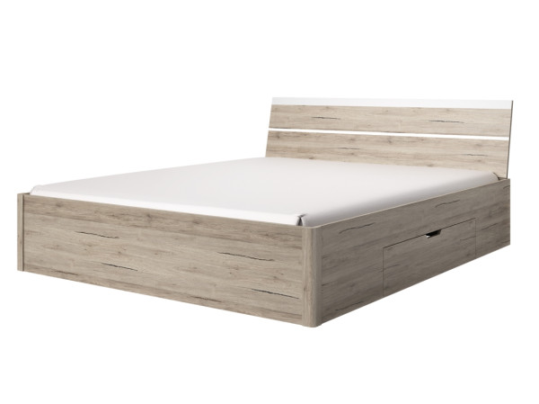 MAGGIE postel 160x200 cm, dub san remo světlý/bílá