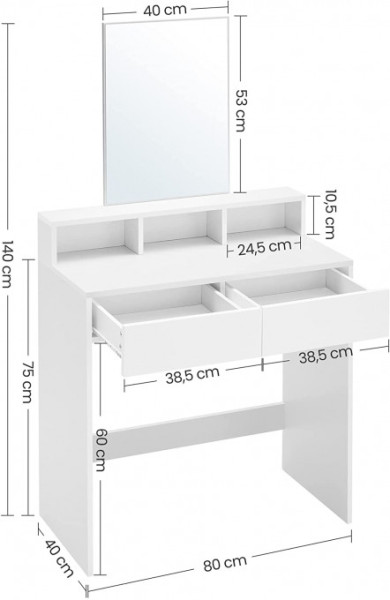 Toaletní stolek se zrcadlem RDT113W01