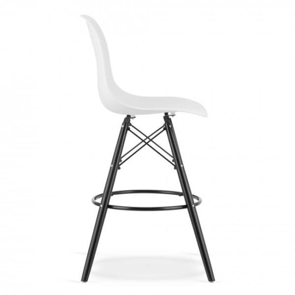 Barová židle LAMAL bílá (černé nohy)