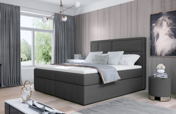 Boxspring BARBARIO 08 180x200, tmavě šedá látka