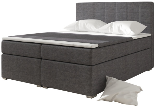 Boxspring HIRSUTA 01 180x200, tmavě šedá látka