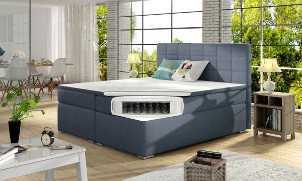 Boxspring HIRSUTA 01 180x200, tmavě šedá látka