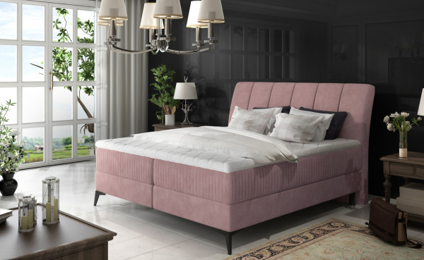 Boxspring PLANIFLORA 10 160x200, růžová látka