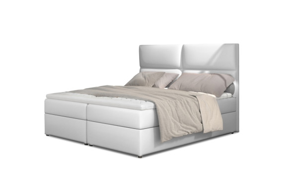 Boxspring PILANSI 07 180x200, bílá ekokůže