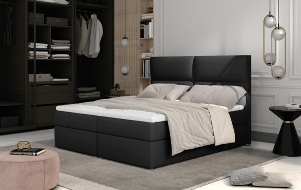 Boxspring PILANSI 06 180x200, černá ekokůže