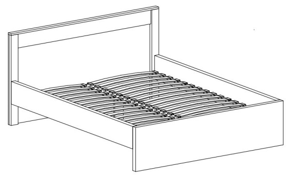 Postel 160x200 SWED S19, jasan bílý