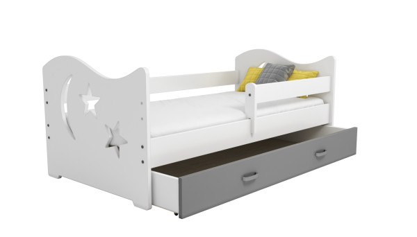Dětská postel ORTLER 80x160 typ 1, bílá čela + bílé boky