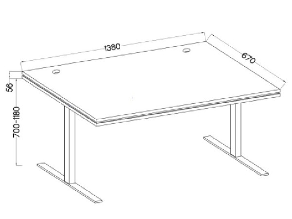 Elektrický výškově nastavitelný psací stůl AGEPSTA 2, dub artisan