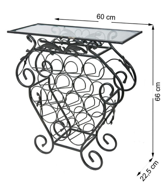 DekorStyle Dekorativní stojan na 16 lahví Garth černý