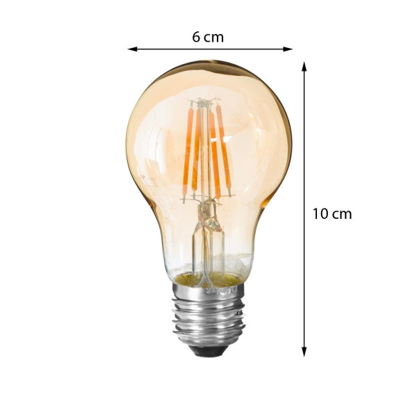 DekorStyle LED žárovka Amber Straight 2W E27