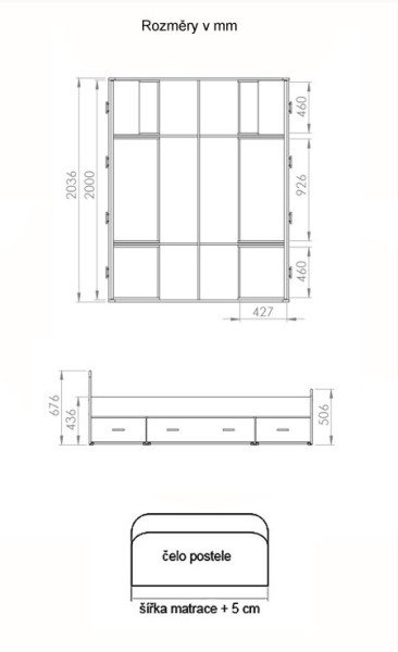 Postel FELIS 90x200 cm, buk