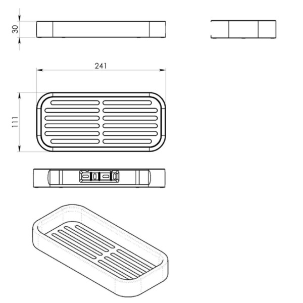 GEDY 321814 Smart police do sprchy, 24,1 x 3 x 11,1 cm, černá mat