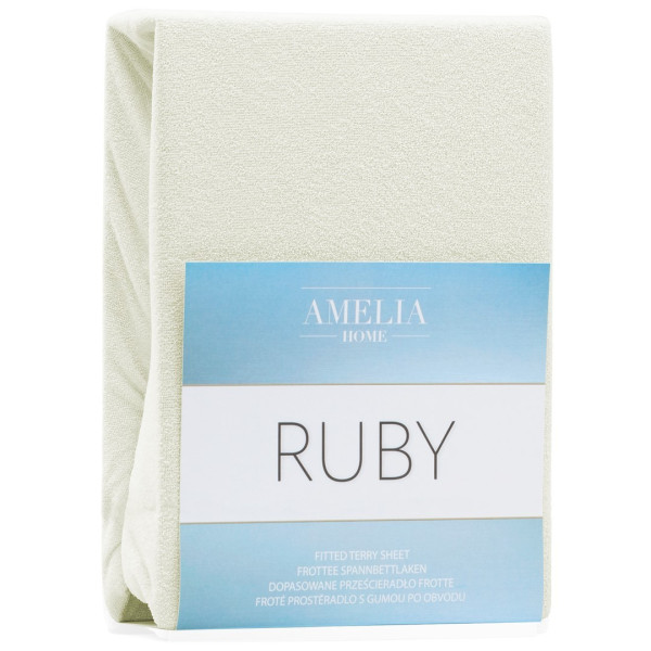 AmeliaHome Froté prostěradlo s gumou Amelia Home Ruby ecru, velikost 220-240x220+30