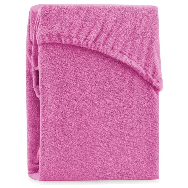 Froté prostěradlo s gumou AmeliaHome Ruby sytě růžové, velikost 220-240x220+30