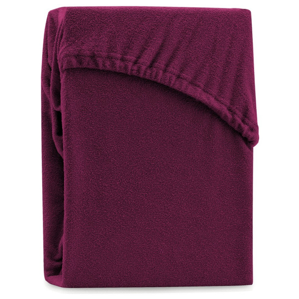 Froté prostěradlo s gumou AmeliaHome Ruby višňová, velikost 220-240x220+30