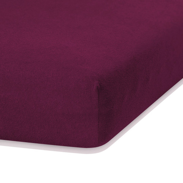 Froté prostěradlo s gumou AmeliaHome Ruby višňová, velikost 220-240x220+30