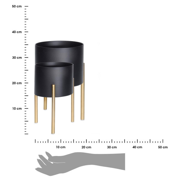 DekorStyle Sada květináčů SOFIA černá