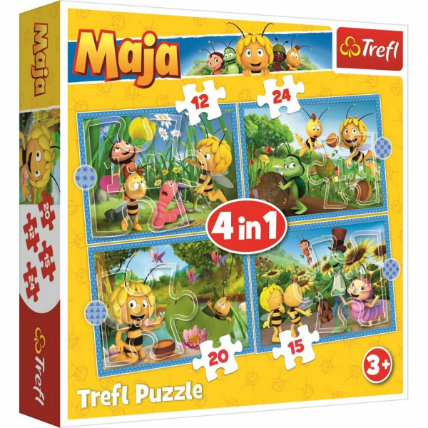 Trefl Puzzle Včelka Mája Dobrodružství 4v1 (12,15,20,24 dílků)