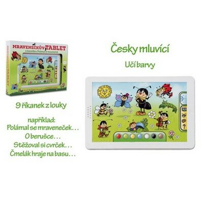 Teddies Mravenečkův tablet plast 30x20x2cm na baterie se zvukem v krabici 38x28x4,5cm