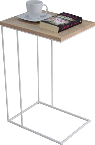 ArtAdrk Příruční stolek DRU | bílé nohy Barva: Beton