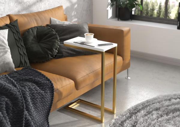 ArtAdrk Příruční stolek SPARK | zlaté nohy Barva: Černá