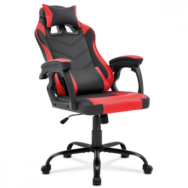 Herní židle RACER PRO – ekokůže, červená/černá