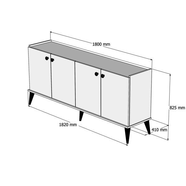 Kalune Design Komoda Lidya ořech/černá