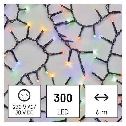 EMOS LED vánoční řetěz Hedge s časovačem 6 m barevný