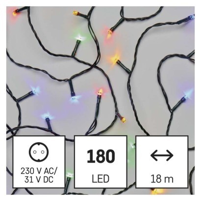 EMOS LED vánoční řetěz Steny s časovačem 18 m barevný