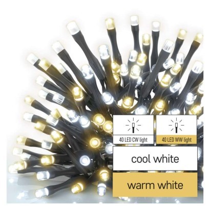 EMOS LED vánoční řetěz Steny s časovačem 8 m teplá/studená bílá