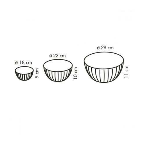 TESCOMA Mísy plastové DELÍCIA, sada 3 ks, bílá