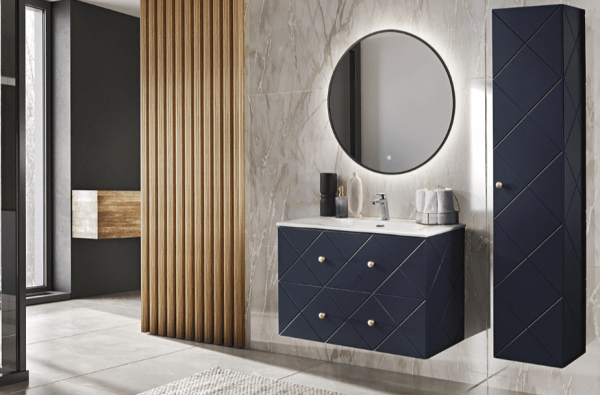 ArtCom Vysoká skříňka do koupelny ELEGANCE Blue 80-01