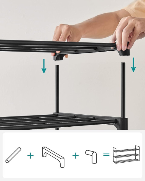 SONGMICS Botník Clarna 92 cm černý