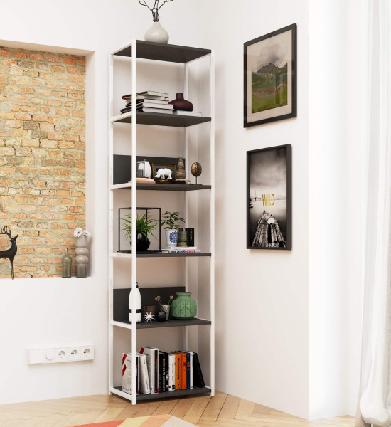 Ak furniture Regál LOFT 50 cm bílý/šedý