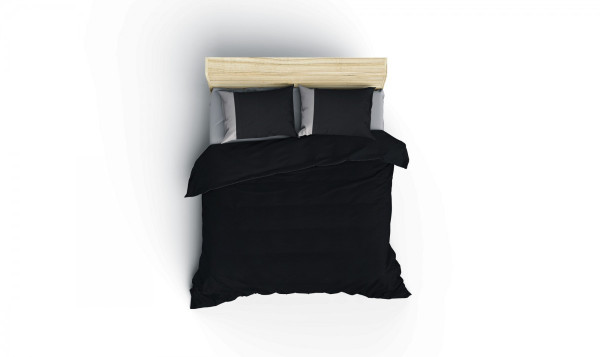 Lessentiel Bavlněné povlečení na dvoulůžko s prostěradlem Plainy 200x220 cm černo-šedé