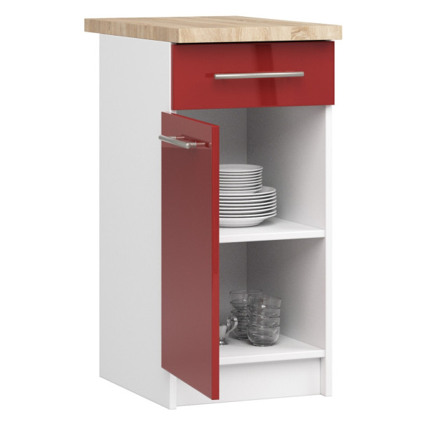 Ak furniture Kuchyňská skříňka Olivie S 40 cm 1D 1S bílo-červená