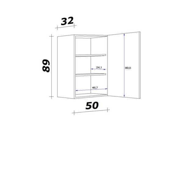 Kuchyňská horní skříňka RIVA H50-89, 50cm