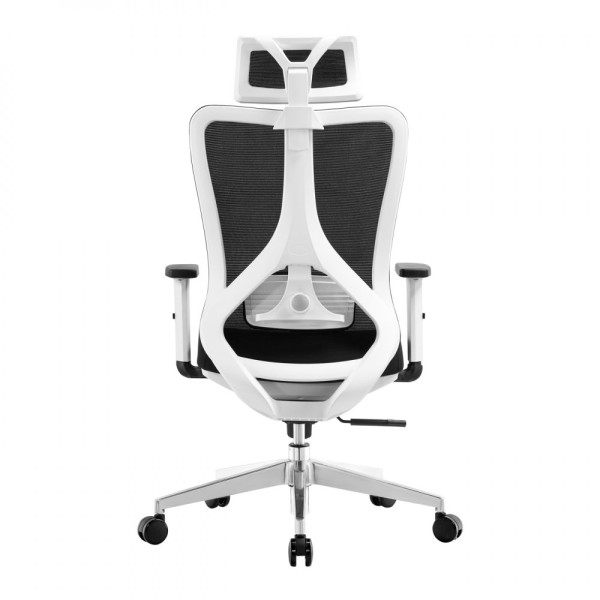 Kancelářská ergonomická židle GRANDE white – látka, černá, nosnost 150 kg