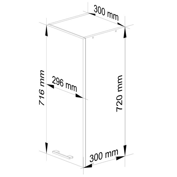 Ak furniture Závěsná kuchyňská skříňka Olivie W 30 cm bílá/metalický lesk