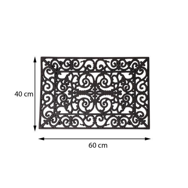 DekorStyle Dekorativní gumová rohožka Victoriana 60x40 cm černá